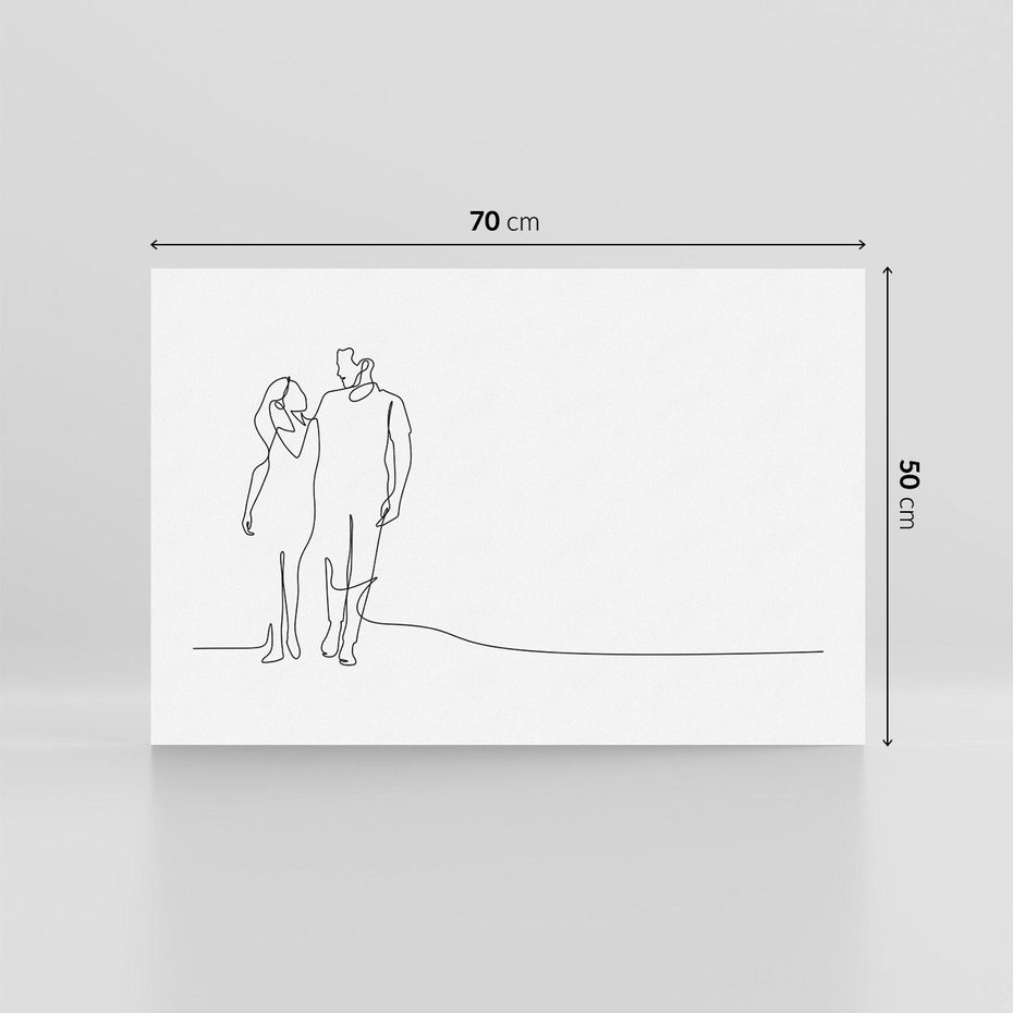 Obraz na płótnie 70x50 - Wspólne Kroki - line art, szkic