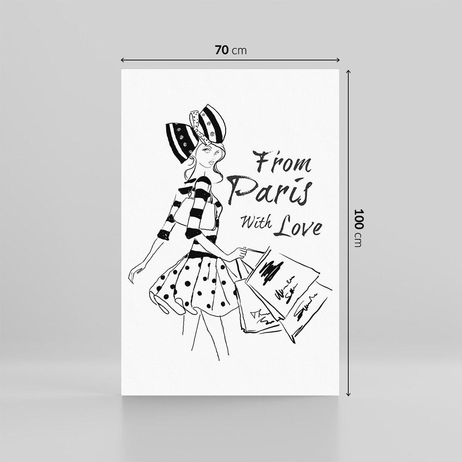 Obraz na płótnie 70x100 - Paryż - Miasto Romantycznej Grafiki - Paryż, Paris