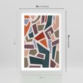 Plakat w ramie 50x70 - Modernistyczna Transcendencja - geometryczne kształty, mozaika - rama biała