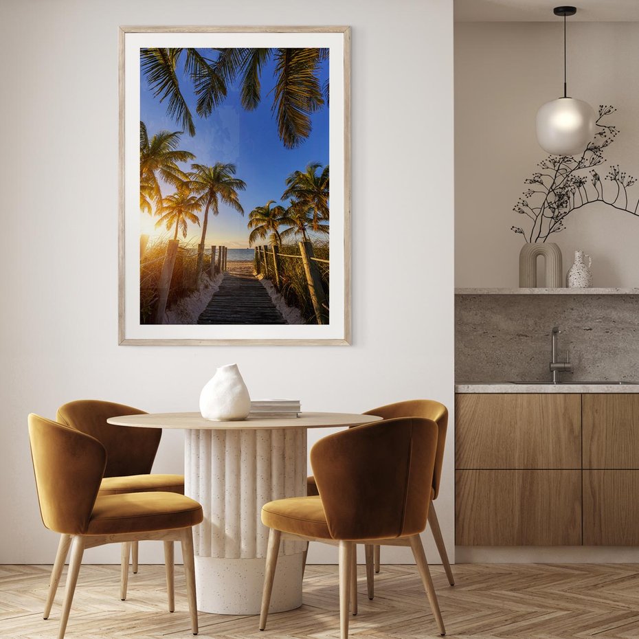 Plakat w ramie 30x40 - Rajskie palmy w tropikalnym raju - palmy, tropiki - rama drewno