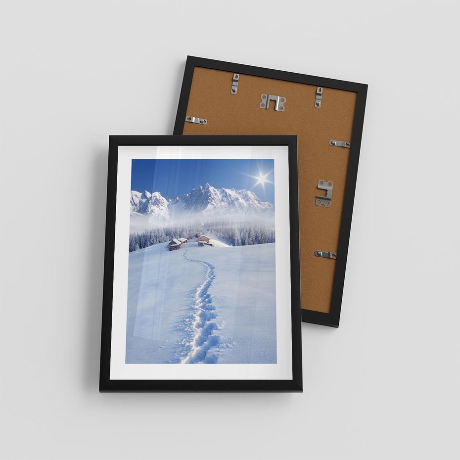 Plakat w ramie 30x40 - Magia zimowych gór - zima, góry - rama czarna