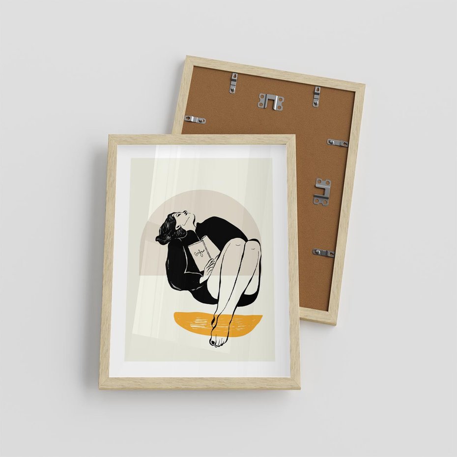 Plakat w ramie 30x40 - Kształt Kobiecego Portretu - grafika, kobieta - rama drewno