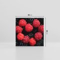Obraz na płótnie 50x50 - Maliny Soczysta Eksplozja - maliny, owoce