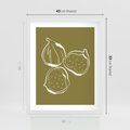 Plakat w ramie 40x50 - Podróżne Barwy - figi, minimalistyczny styl - rama biała