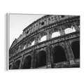 Obraz w ramie 70x50 - Koloseum w Czarnej Bieli - antyczna architektura, koloseum - rama biała