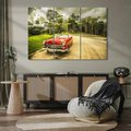 Obraz na płótnie 120x80 - Retro Samochód w Kubańskiej Opowieści - samochód, retro