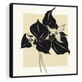 Obraz w ramie 50x50 - Ekspresja w szkicowanych kształtach - kwiaty, typografia - rama czarna