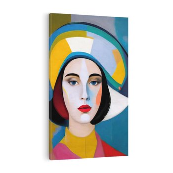 Obraz na płótnie 50x70 - Kształtujące Widzenia - abstrakcyjny obraz olejny, portret twarzy kobiety