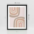 Plakat w ramie 40x50 - Migotliwe Tęczowe Przestrzenie - abstakcyjne tęcze, delikatne odcienie beżu - rama czarna