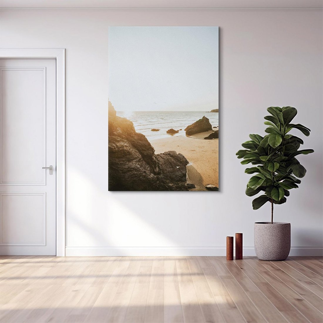 Obraz na płótnie 80x120 - Magia Wieczornego Spokoju - plaża, zachód