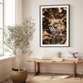 Plakat bez ramy 21x30 - Jesienny Jeleń w Lesie - jeleń, w lesie