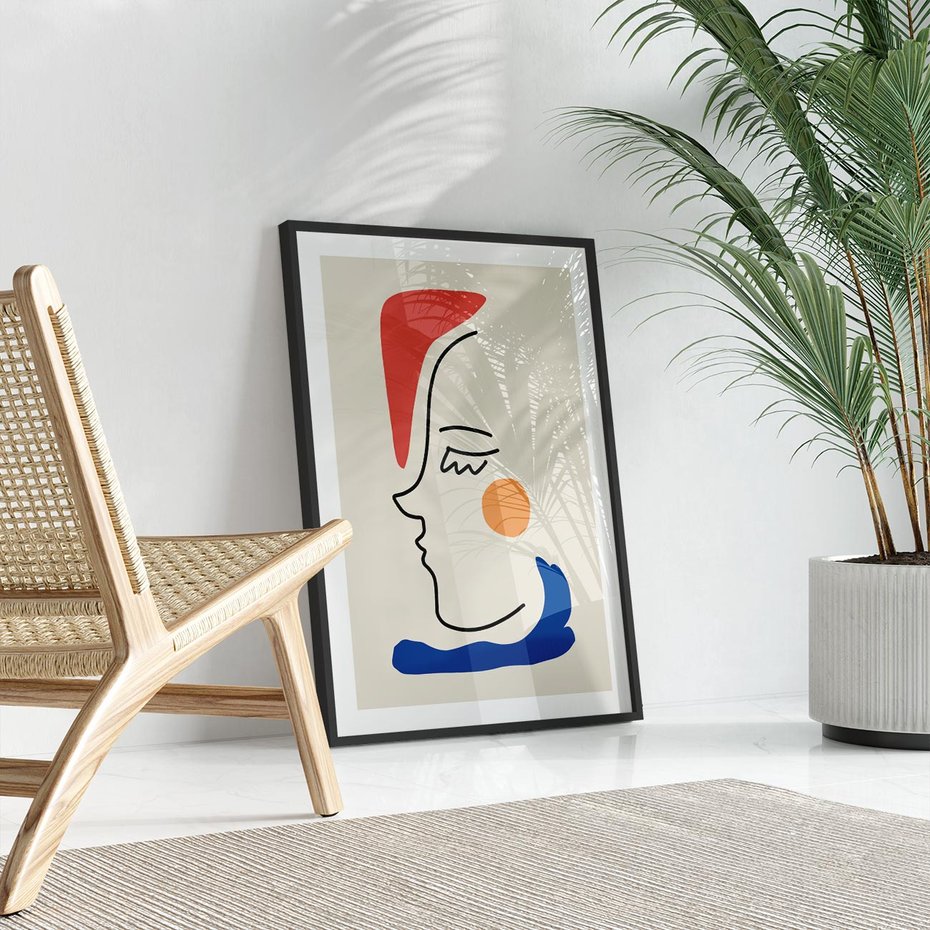 Plakat bez ramy 30x40 - Impresje Kształtów - abstrakcyjny obraz, przypomina twarz