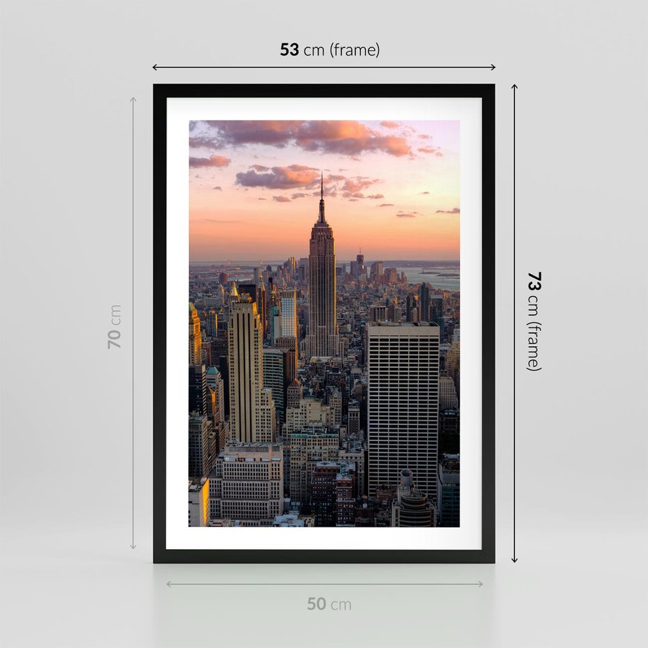 Plakat w ramie 50x70 - Nowojorskie Wieżowce - Nowy York, wieżowce - rama czarna