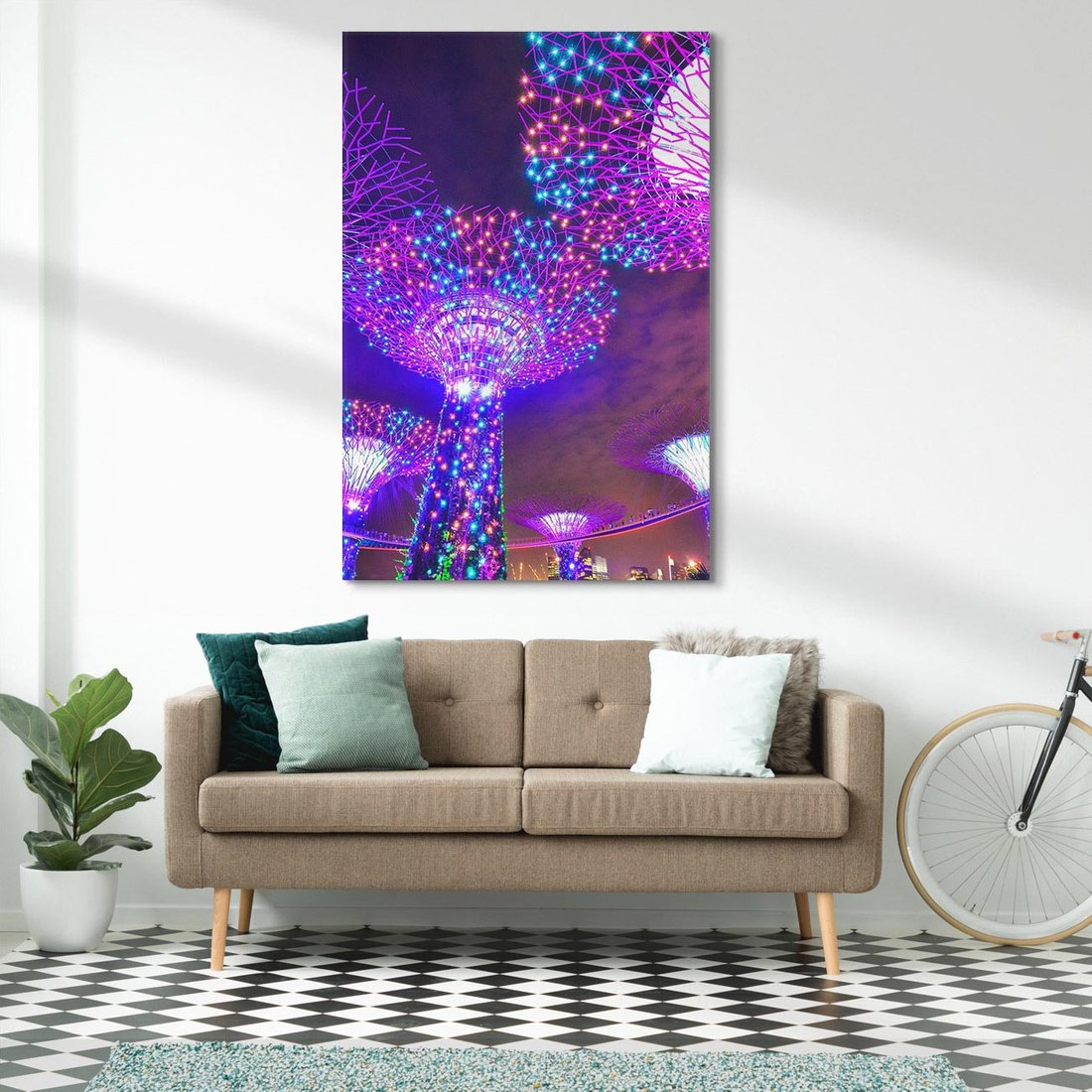 Obraz na płótnie 70x100 - Azja: nocne światła architektury - Azja, noc