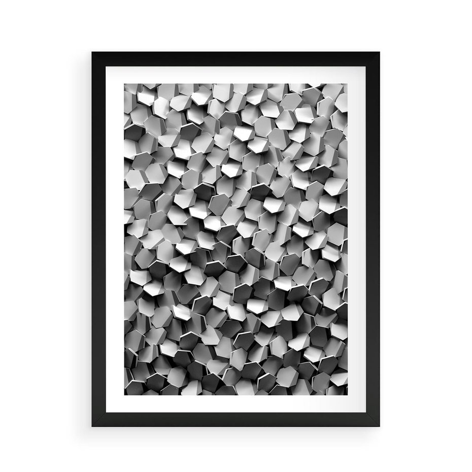 Plakat w ramie 50x70 - Odkryj głębię sztuki - graficzne, 3D - rama czarna