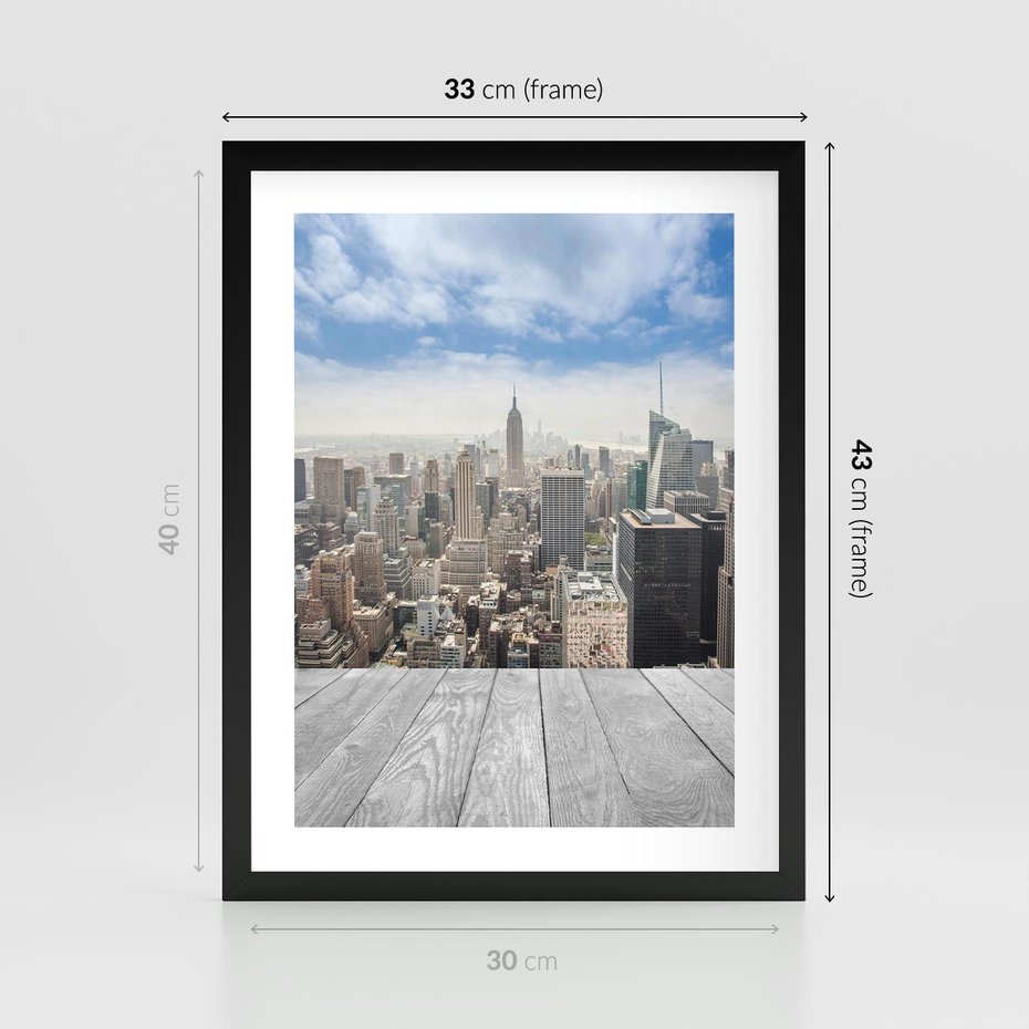 Plakat w ramie 30x40 - Nowojorska energia miejsca - Nowy Jork, miasto - rama czarna