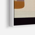 Obraz w ramie 120x80 - Nowoczesne Brązy - geometryszne pasy, nowoczesny styl - rama biała