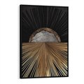 Obraz w ramie 50x70 - Metaliczne Boho Abstrakcje - boho, słońce - rama czarna