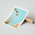 Plakat bez ramy 21x30 - Letnie Marzenia - palmy, na tle nieba