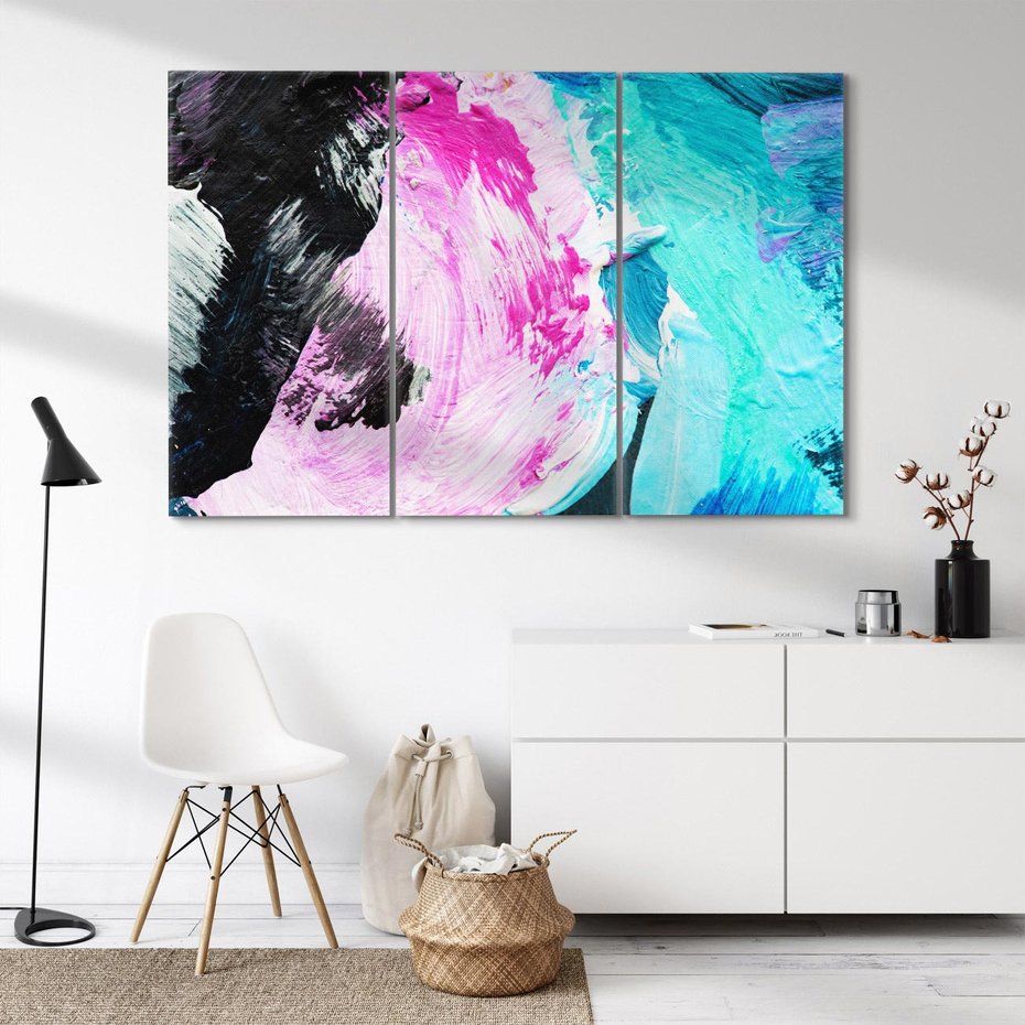 Obraz na płótnie 120x80 - Kolorowy rój wyobraźni - rozlane kolorowe farby olejne, abstrakcja