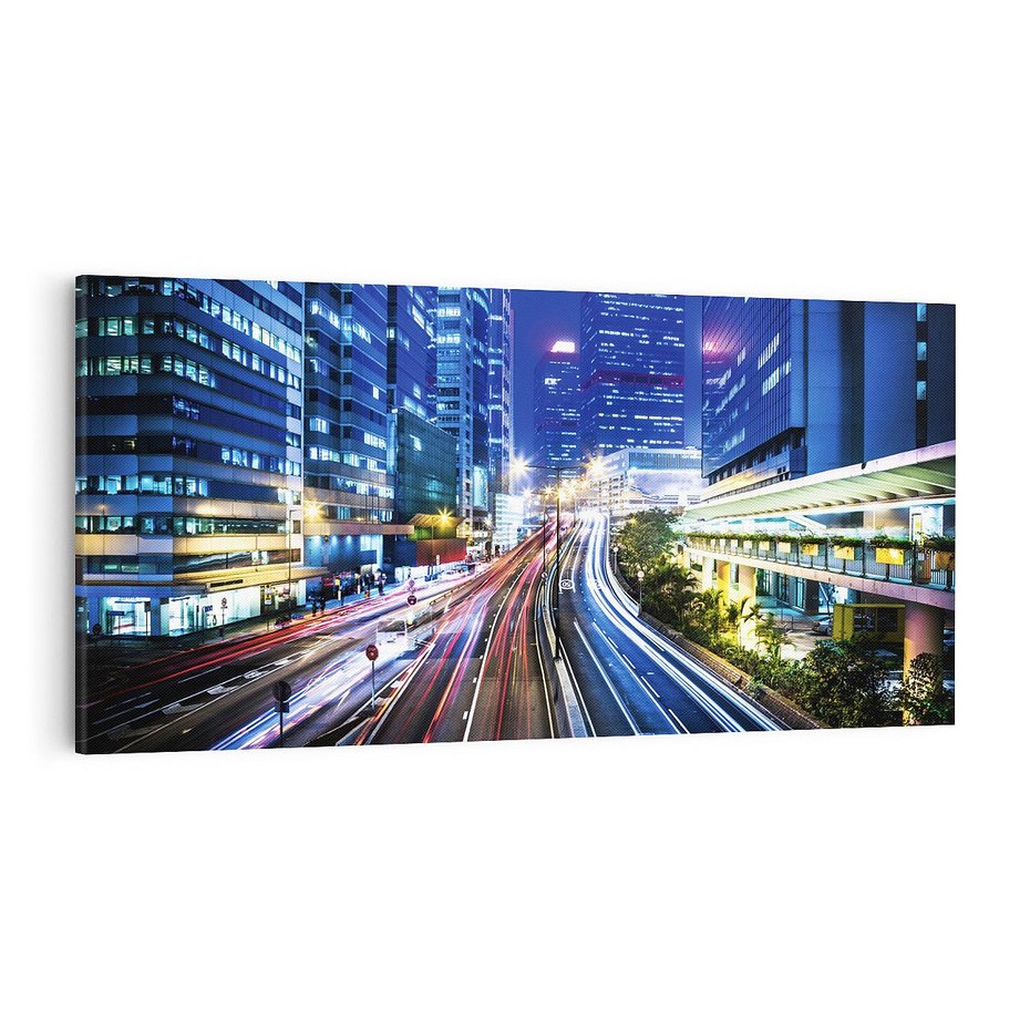 Obraz na płótnie 140x70 - Nocne Światła Miasta - noc, miasto