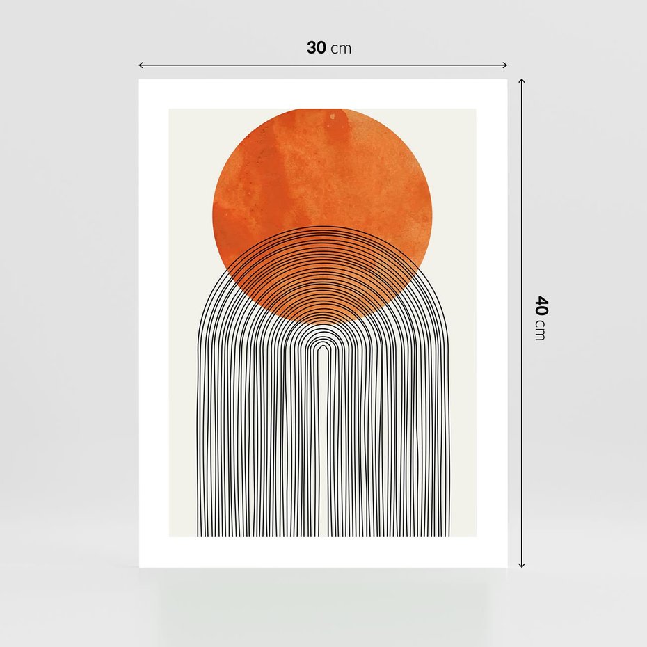 Plakat bez ramy 30x40 - Abstrakcyjne Pulsacje - koło, boho styl