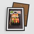 Plakat w ramie 50x70 - Kulinarne podróże do Japonii - sushi, japonia - rama czarna