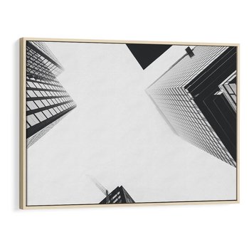 Obraz w ramie 120x80 - Nowoczesna Dynamika - perspektywa, wieżowce - rama drewno