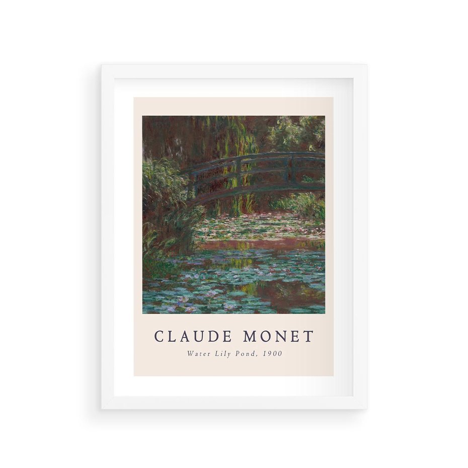 Plakat w ramie 30x40 - Sztuka i Litera - Claude Monet, reprodukcja obrazu - rama biała