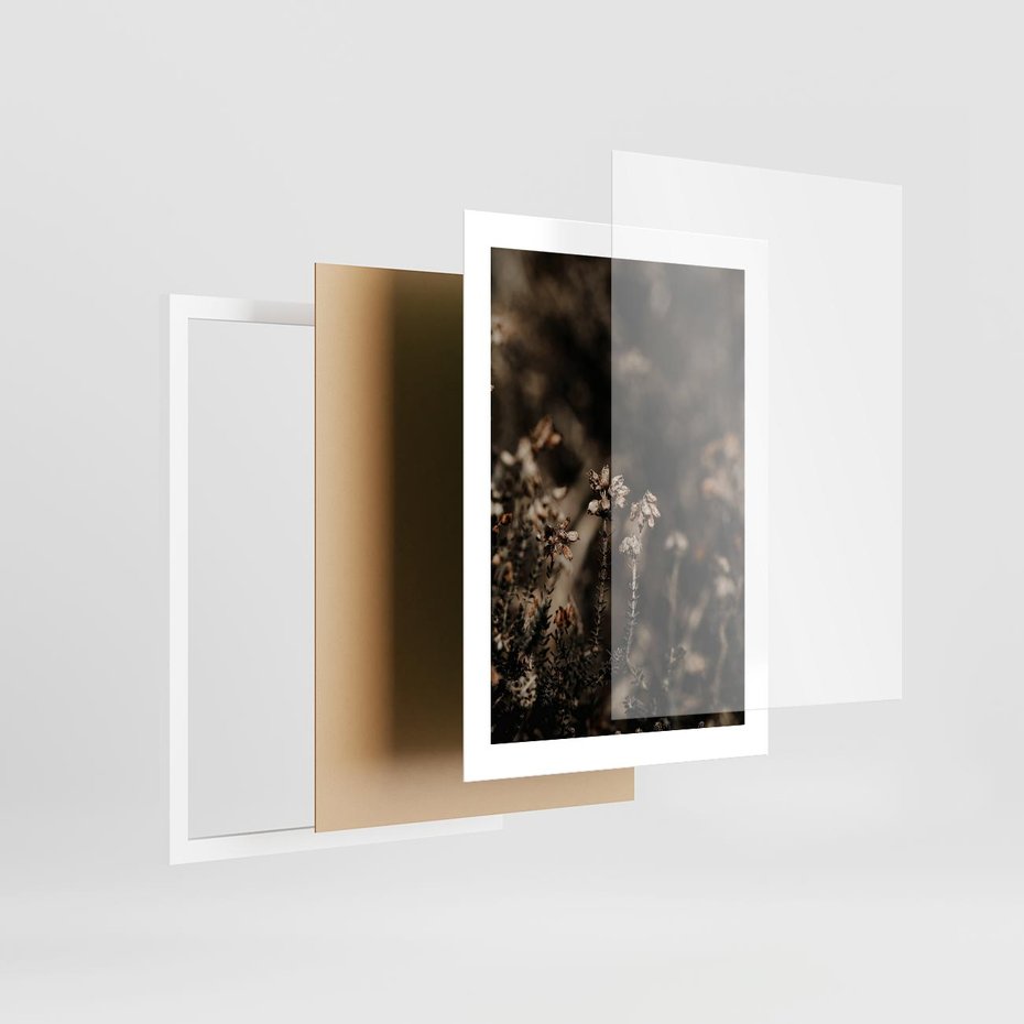 Plakat w ramie 30x40 - Jesienny Urok - suche trawy, jesienny pejzaż - rama biała