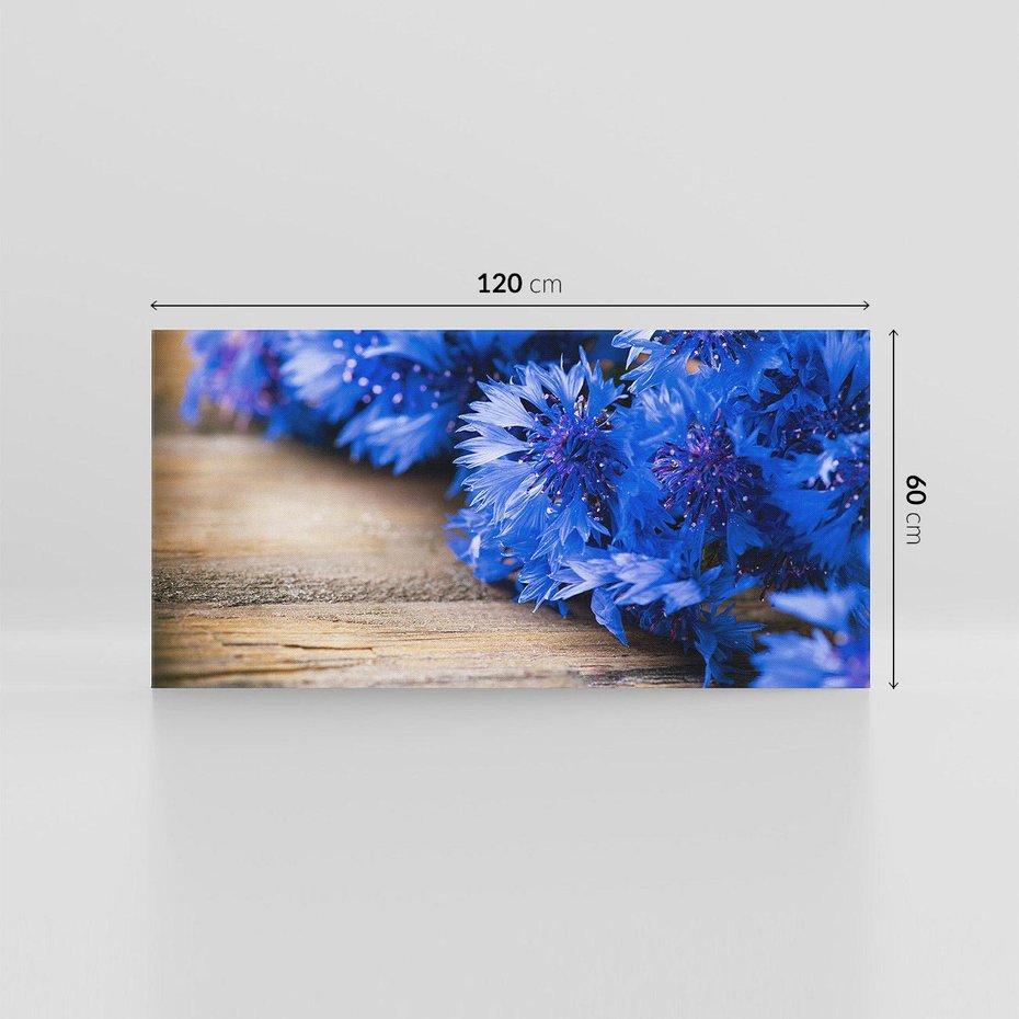 Obraz na płótnie 120x60 - Kwiatowy niebieski: Subtelność natury - kwiaty, niebieski