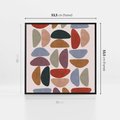 Obraz w ramie 50x50 - Kolorowe Echo Boho - abstrakcyjny obraz, geometryczna kompozycja - rama czarna