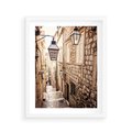 Plakat w ramie 40x50 - mistyczna podróż - uliczka, perspektywa - rama biała
