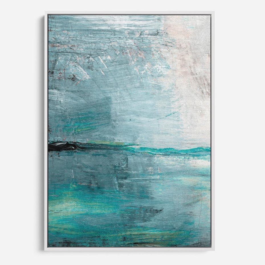 Obraz w ramie 50x70 - Odbicie utraconych barw - abstrakcja, niepokój - rama biała