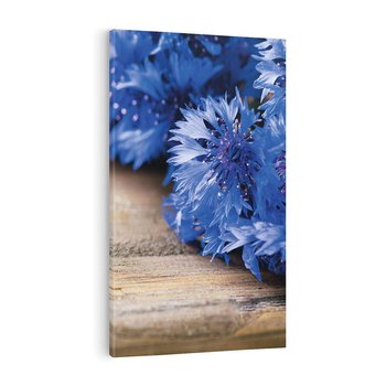 Obraz na płótnie 50x70 - Kwiatowy niebieski: Subtelność natury - kwiaty, niebieski