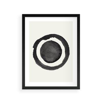 Plakat w ramie 30x40 - Bezgraniczne Widoki - abstrakcyjne plamy okręgi, akwarelowe - rama czarna