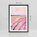 Plakat w ramie 50x70 - Harmonijny Świt - pastelowy krajobraz, nowoczesny plakat - rama czarna