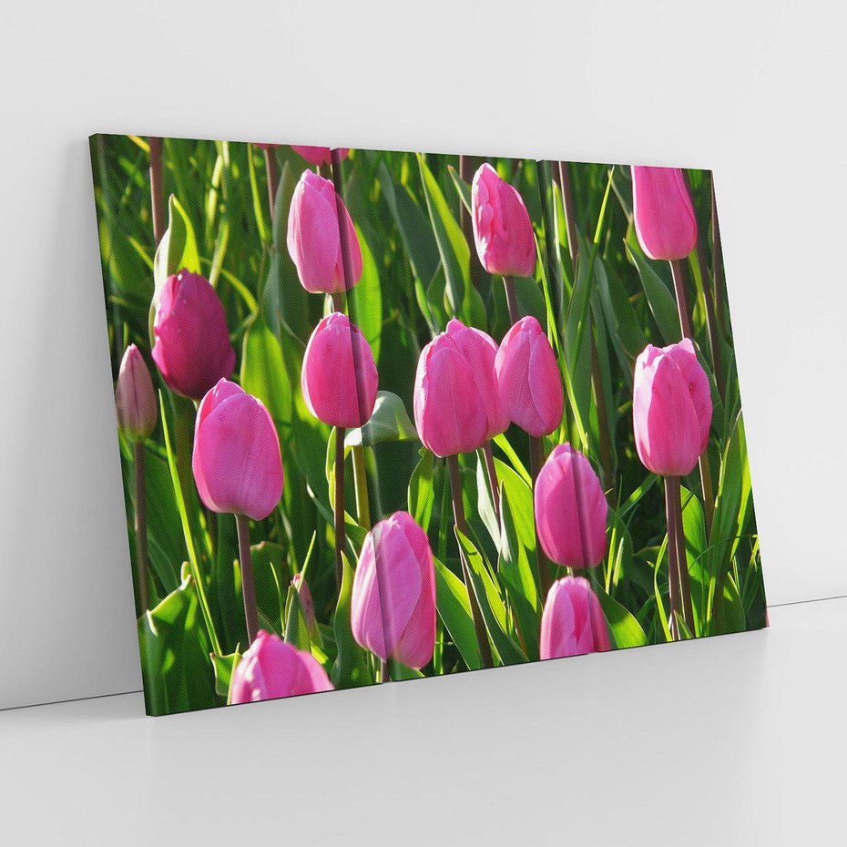 Obraz na płótnie 120x80 - Tulipanowa harmonia - tulipany, kwiaty