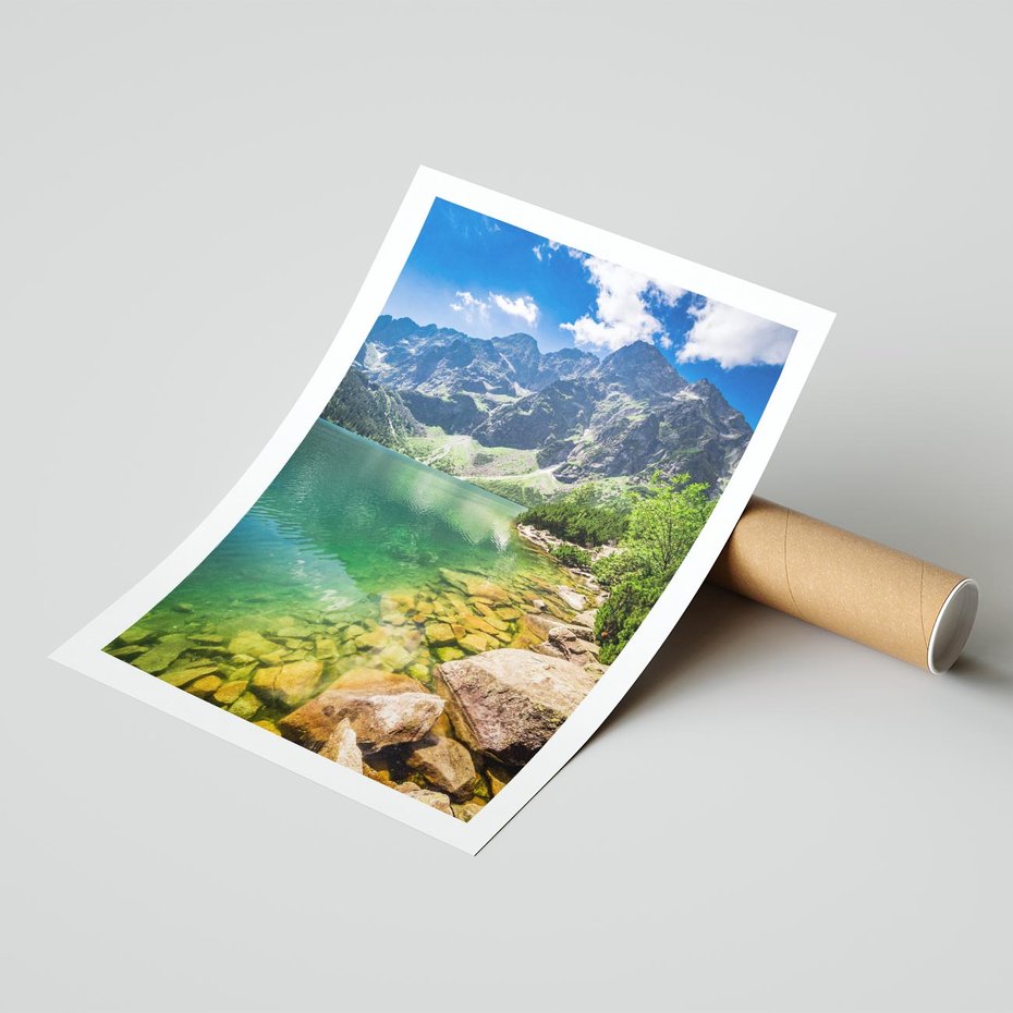 Plakat bez ramy 21x30 - Mistyczne Połączenie - jezioro, góry