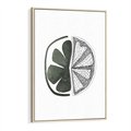 Obraz w ramie 50x70 - Cytrynowe Echo - minimalistyczny plakat, cytryna - rama drewno