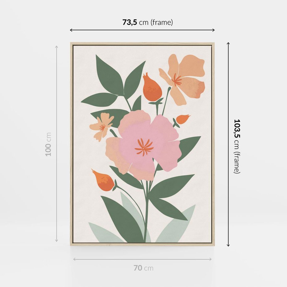 Obraz w ramie 70x100 - Kwiatowe Nastroje - kwiat, sztuka nowoczesna - rama drewno