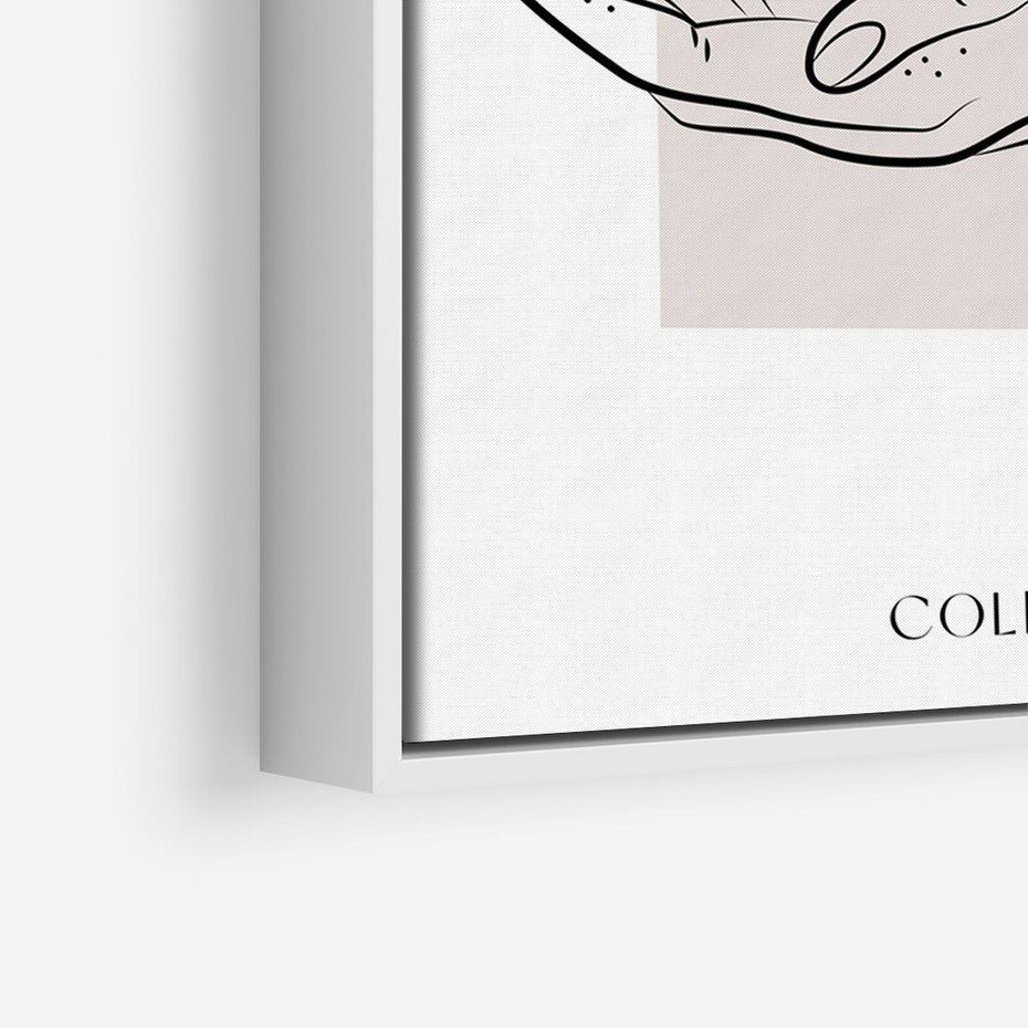 Obraz w ramie 50x70 - Wibracje Nieprzewidywalnych Form - bogo plakat, dłonie - rama biała