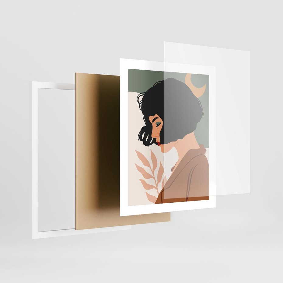 Plakat w ramie 40x50 - Kobieca Pasja - nowoczesny plakat, styl retro - rama biała