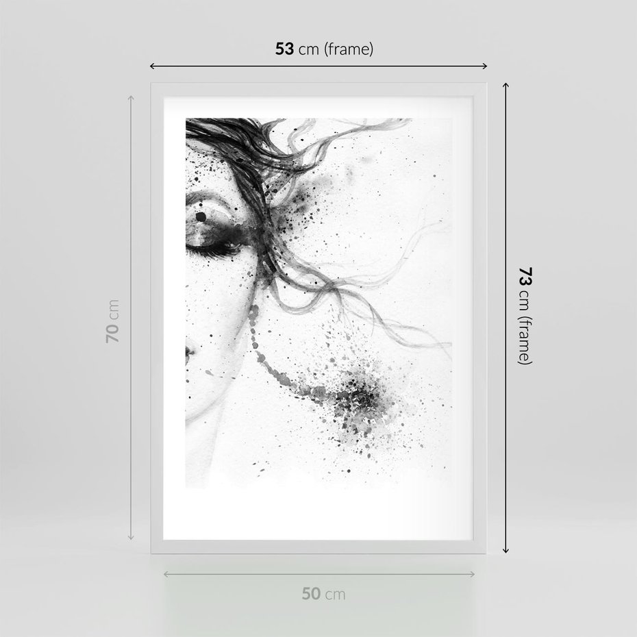 Plakat w ramie 50x70 - Eksplozja Kolorów - akwarela, abstrakcja - rama biała