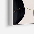 Obraz w ramie 50x70 - Wibracje uczuć i emocji - nieregularne plamy, czarny - rama biała