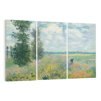 Obraz na płótnie 120x80 - Pola makowe w okolicach Argenteuil (1875), Claude Monet - Reprodukcja - reprodukcja, obraz na płótnie