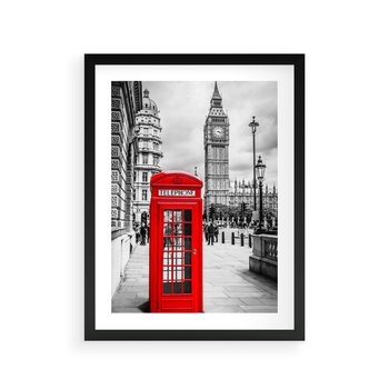 Plakat w ramie 30x40 - Ikoniczna budka w Londynie - Londyn, budka - rama czarna