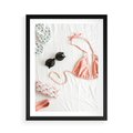Plakat w ramie 50x70 - Letnia Elegancja na Plaży - kompozycja, elementy stroju na plażę - rama czarna