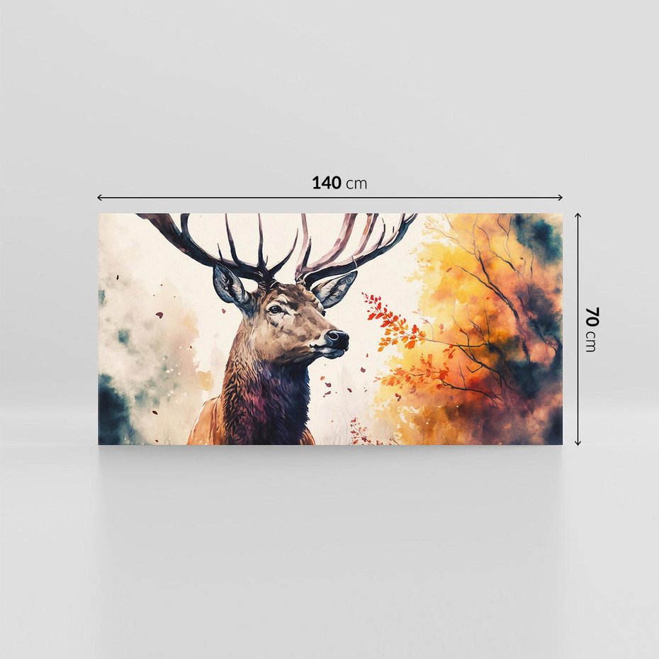 Obraz na płótnie 140x70 - Jesienny Monarcha Lasu - grafika komputerowa, na podstawie obrazu