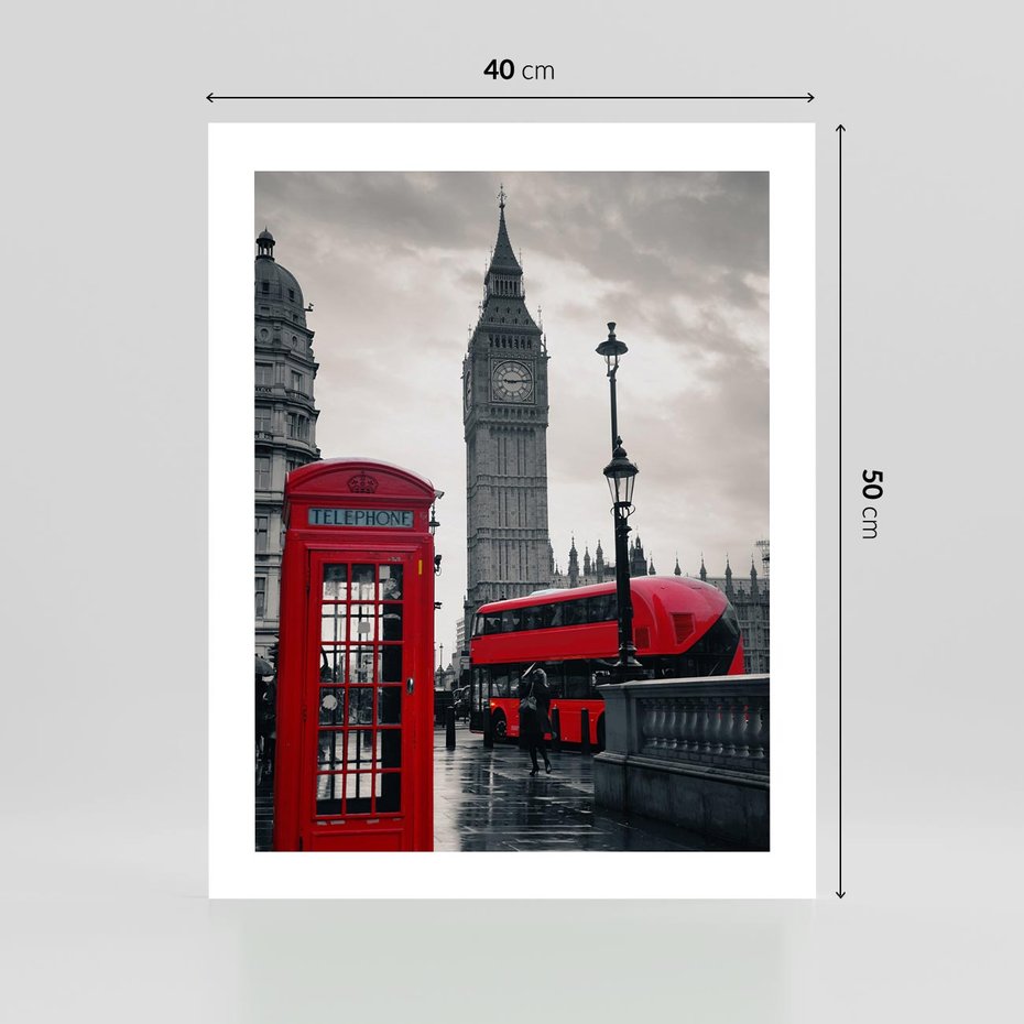 Plakat bez ramy 40x50 - Londyński Klimat Telefoniczny - Londyn, telefon